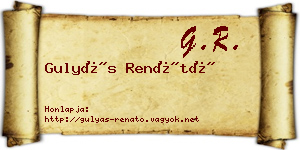 Gulyás Renátó névjegykártya